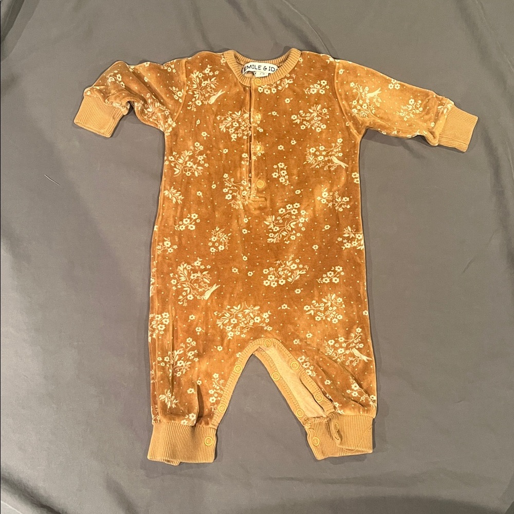 Emile & Ida Brown Floral Kids One Piece